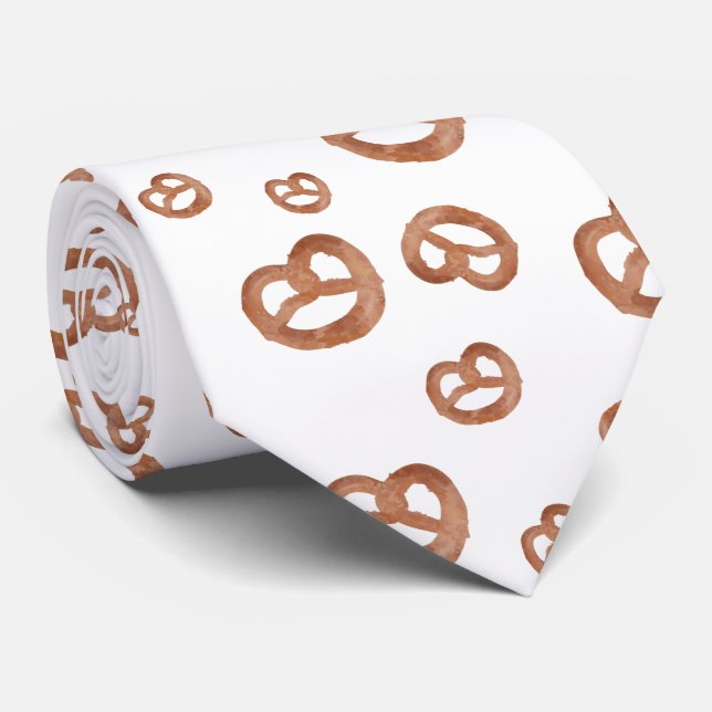 Salted Soft Pretzel Pattern Tie (Rolled)