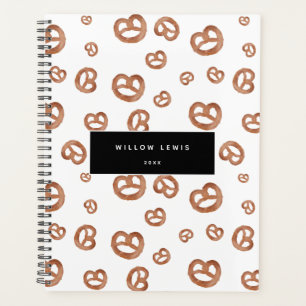 Salted Soft Watercolor Pretzel Pattern Bakery Planner