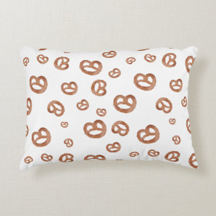 Salted Soft Watercolor Pretzel Pattern Decorative Cushion