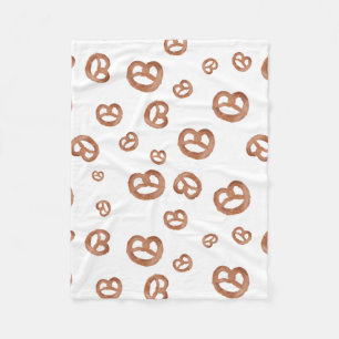 Salted Soft Watercolor Pretzel Pattern Fleece Blanket