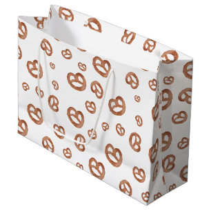 Salted Soft Watercolor Pretzel Pattern Large Gift Bag