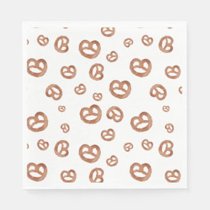 Salted Soft Watercolor Pretzel Pattern Napkin