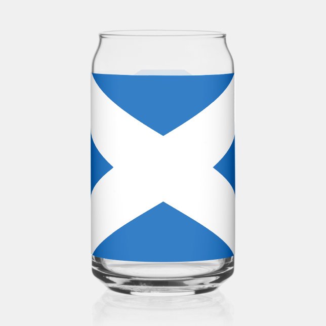 Saltire ~ Flag of Scotland Can Glass (Left)