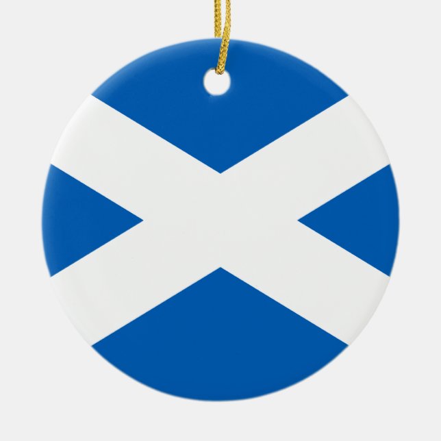 Saltire ~ Flag of Scotland  Ceramic Tree Decoration (Front)