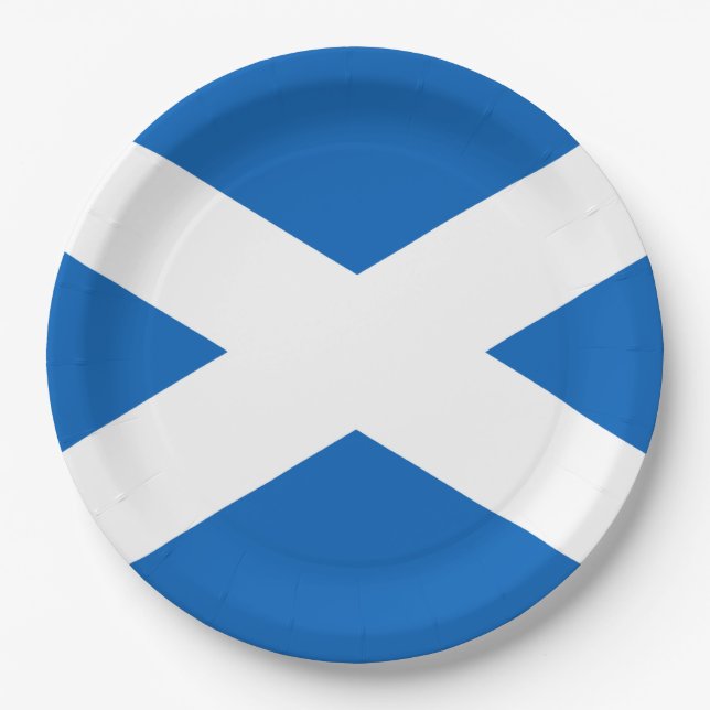 Saltire ~ Flag of Scotland Paper Plate (Front)