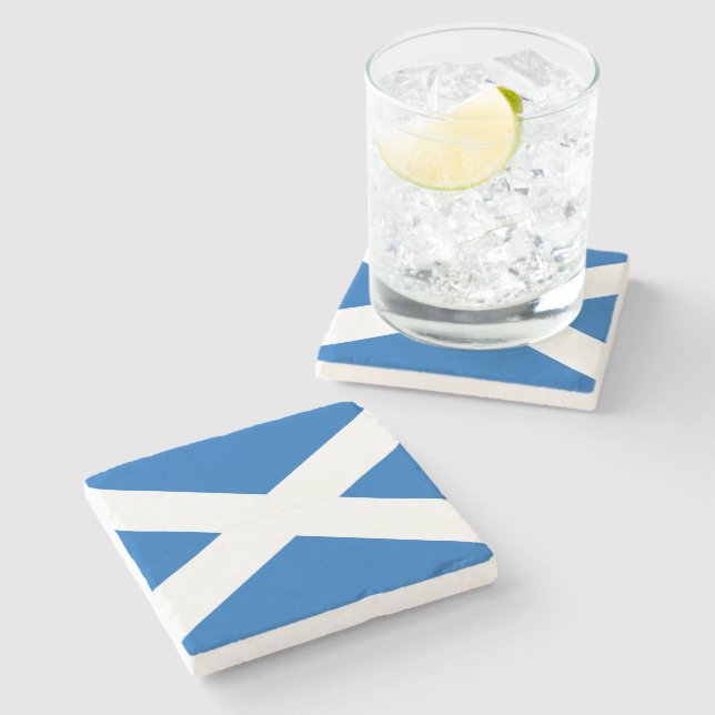 Saltire ~ Flag of Scotland Stone Coaster (Side)