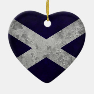 Saltire Grunge Ceramic Tree Decoration
