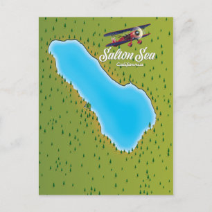 Salton Sea California USA map Postcard