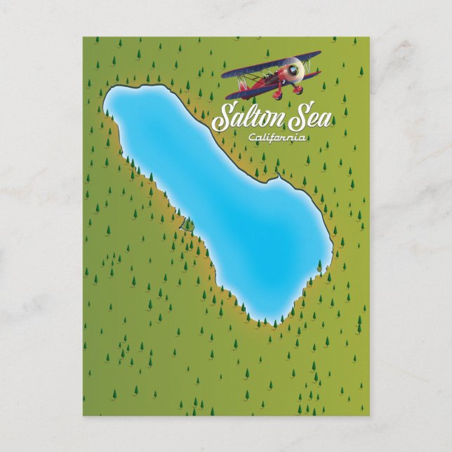 Salton Sea California USA map Postcard (Front)