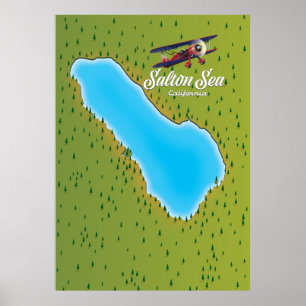 Salton Sea California USA map Poster