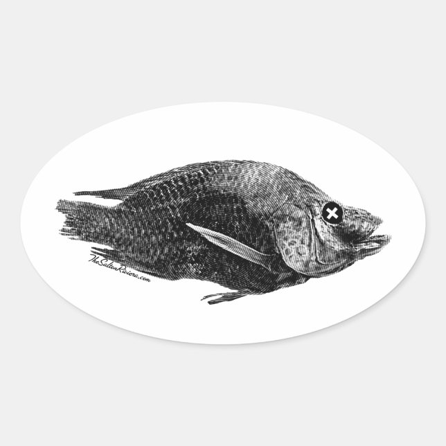 Salton Sea Dead Tilapia Oval Sticker (Front)
