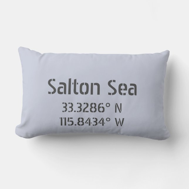 Salton Sea Latitude Longitude Lumbar Cushion (Front)
