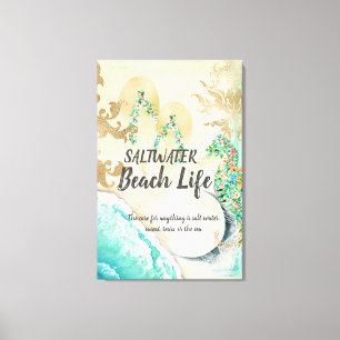 Saltwater Beach Life Seahorse Canvas Print