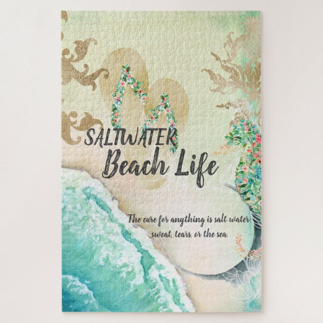 Saltwater Beach Life Seahorse Jigsaw Puzzle (Vertical)