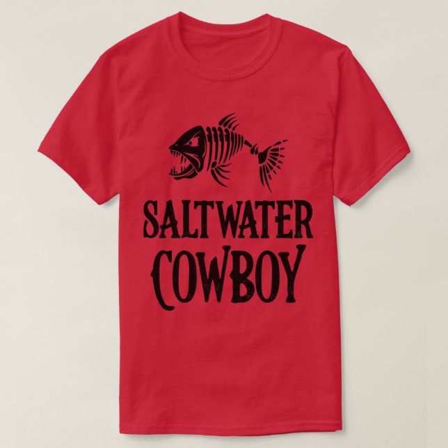 Saltwater Cowboy Fishing T-Shirt (Design Front)