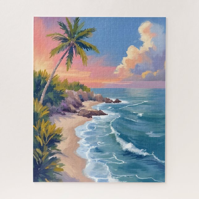 Saltwater Daydream | Ocean Coast Watercolor Sea Jigsaw Puzzle (Vertical)