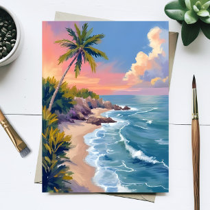 Saltwater Daydream   Ocean Coast Watercolor Sea Postcard