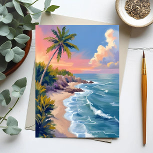 Saltwater Daydream Ocean Coast Watercolor Sea Postcard