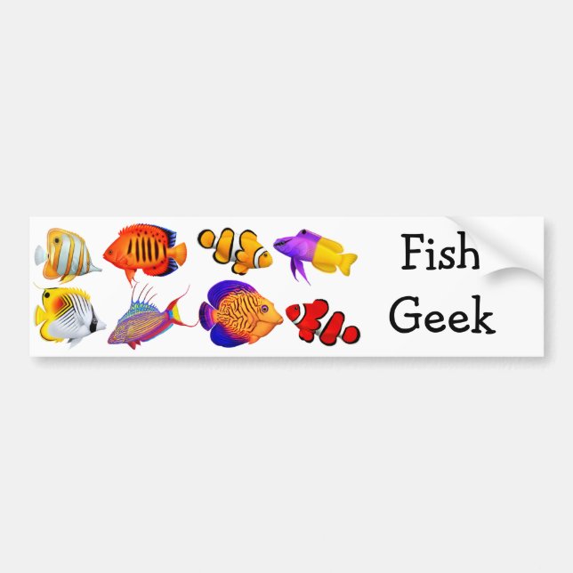 Saltwater Fish Geek Bumper Sticker (Front)