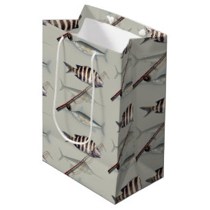 Saltwater Fisherman Fishing Theme Medium Gift Bag