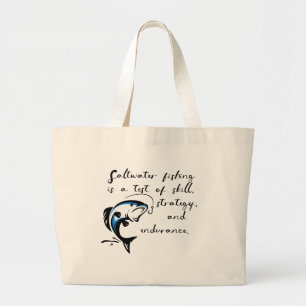 Saltwater fishing. large tote bag