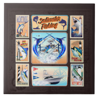 Saltwater Fishing Lighthouses Tile