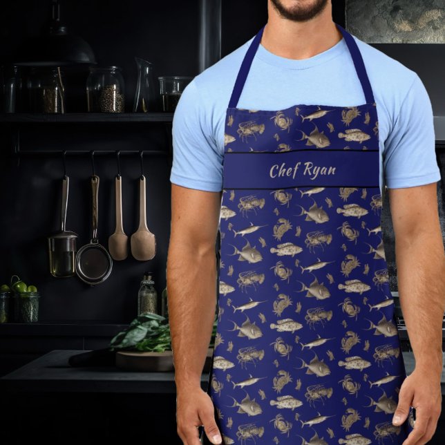 Saltwater Life Fisherman Personalised Apron (Creator Uploaded)
