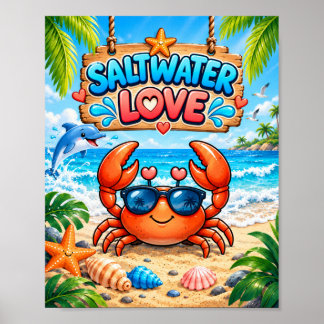 Saltwater Love Beach Wall Art Print