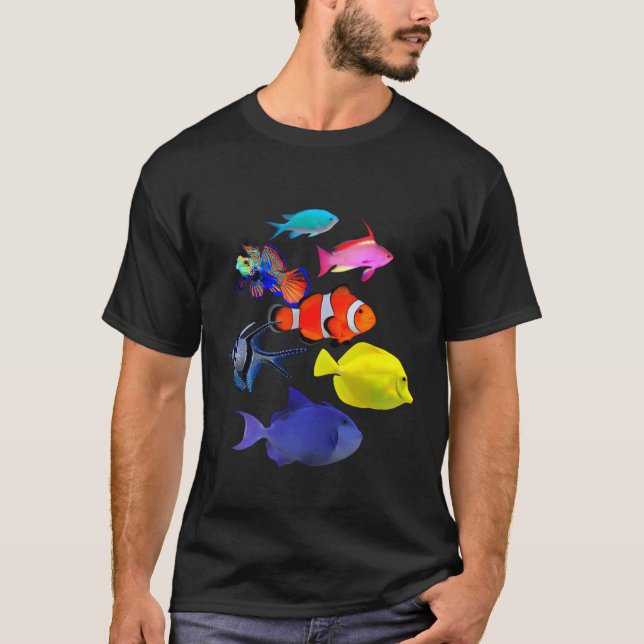 Saltwater Reef Fish Ocean Fish Mandarin Goby Yello T-Shirt (Front)