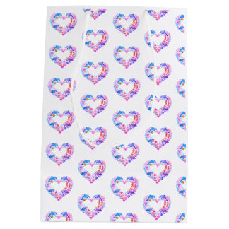 Saltwater Sea Life Heart Medium Gift Bag