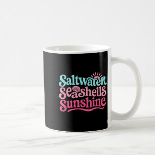 Saltwater Seashells Sunshine Retro Beach Summer Coffee Mug