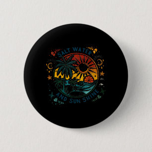 Saltwater Seashells Sunshine Summer Beach Lover 6 Cm Round Badge