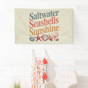 Saltwater Seashells Sunshine Summer Beach Vacation Banner
