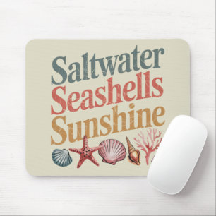 Saltwater Seashells Sunshine Summer Beach Vacation Mouse Mat