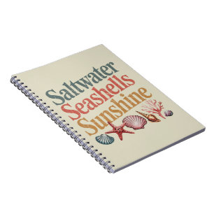 Saltwater Seashells Sunshine Summer Beach Vacation Notebook