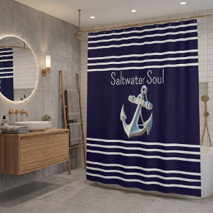 Saltwater Soul Coastal Shower Curtain