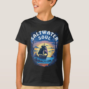 Saltwater Soul - Old Galleon Boat T-Shirt