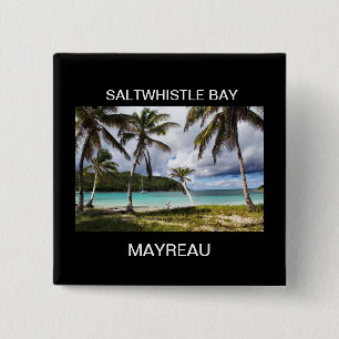 Saltwhistle Bay, Mayreau, Caribbean Island 15 Cm Square Badge