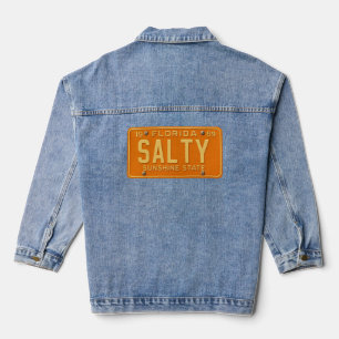 Salty 1969 - Retro Florida License Plate Graphic Denim Jacket
