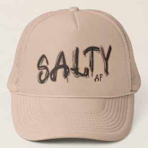 "Salty AF" logo Sandy Beach Trucker Hat