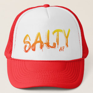 "Salty AF" logo Sunset Trucker Hat