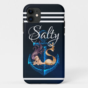 Salty ~ Anchor and Mermaid Sea Life Case-Mate iPhone Case