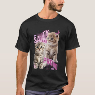 Salty and Proud Scottish Fold Kitten Y2K Cat Aesth T-Shirt
