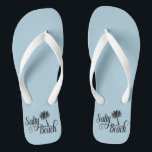 Salty Beach Funny Summer Flip Flops<br><div class="desc">This design was created through digital art. It may be personalised by clicking the customise button and changing the colour, adding a name, initials or your favourite words. Contact me at colorflowcreations@gmail.com if you with to have this design on another product. Purchase my original abstract acrylic painting for sale at...</div>