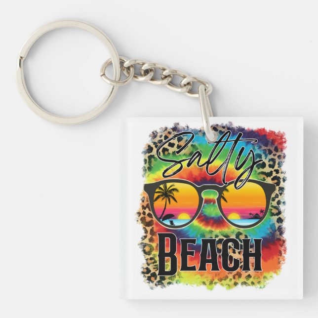 Salty Beach  Key Ring (Front)