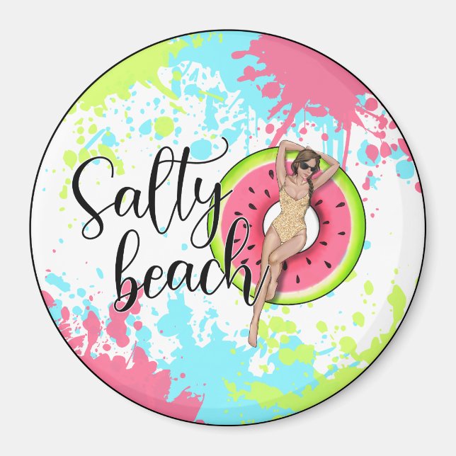 Salty Beach  Magnet (Front)