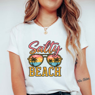 Salty Beach Sunglasses; Retro Summer Palm Tree T-Shirt