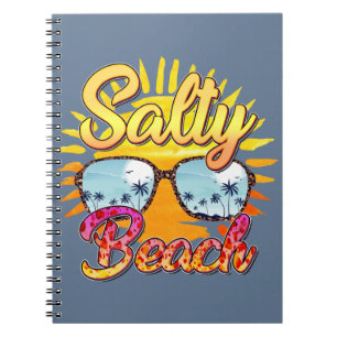 Salty Beach   Tropical Sun & Palm Tree Notebook