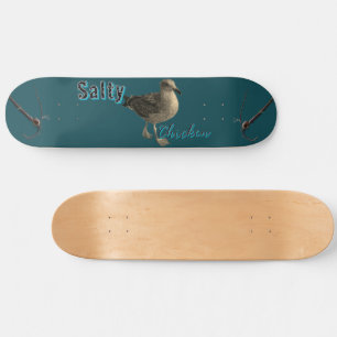 Salty Blue Ocean Chicken Lover Skateboard