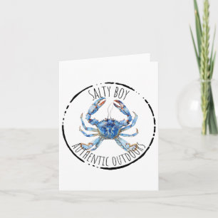 Salty Boy Salty Attitude Funny Fishing Crab Fishin Card